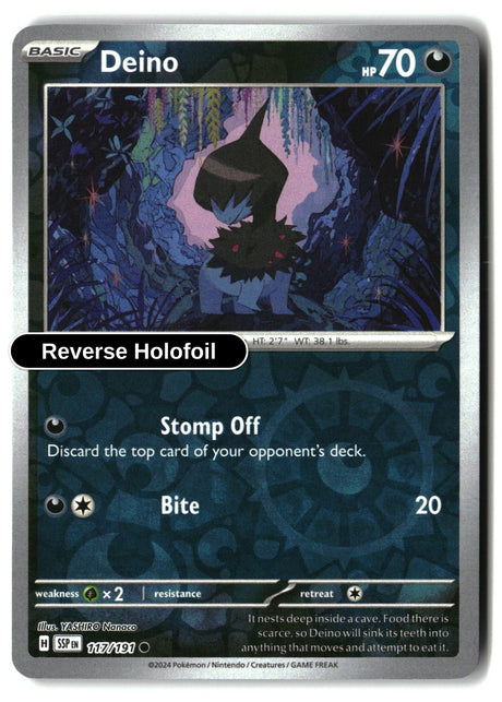 Deino - 117/191 - [SSP - SV08: Surging Sparks] - Reverse Holofoil