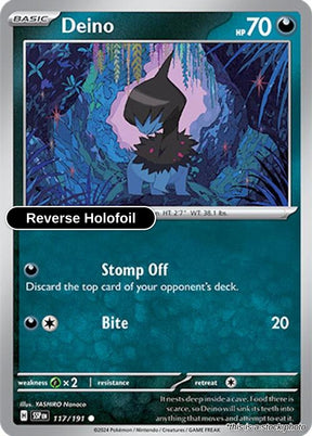 Deino - 117/191 - [SSP - SV08: Surging Sparks] - Reverse Holofoil