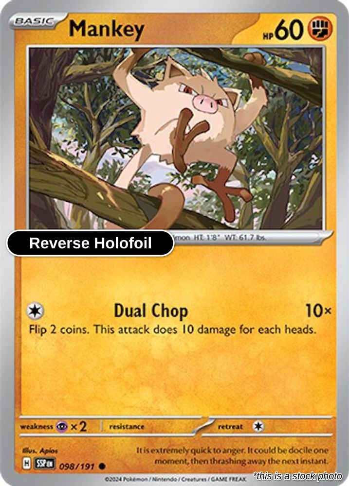 Mankey - 098/191 - [SSP - SV08: Surging Sparks] - Reverse Holofoil