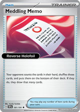 Meddling Memo - 181/191 - [SSP - SV08: Surging Sparks] - Reverse Holofoil