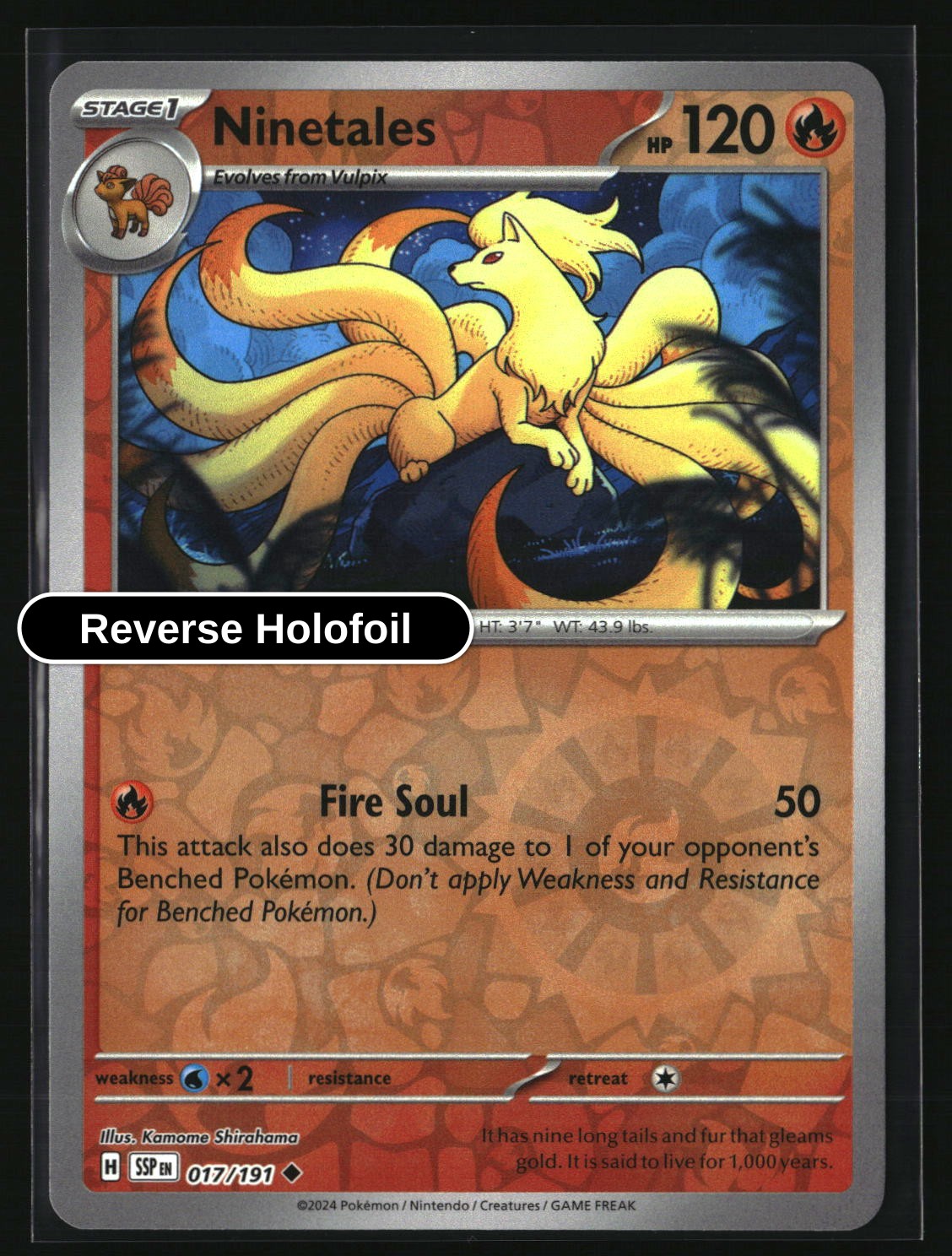 Ninetales - 017/191 - [SSP - SV08: Surging Sparks] - Reverse Holofoil