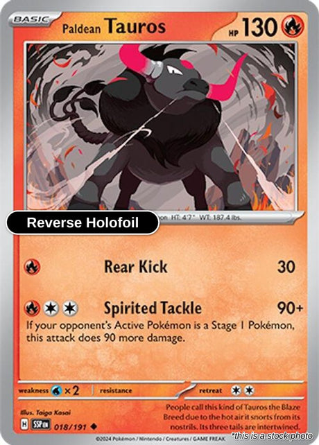 Paldean Tauros - 018/191 - [SSP - SV08: Surging Sparks] - Reverse Holofoil