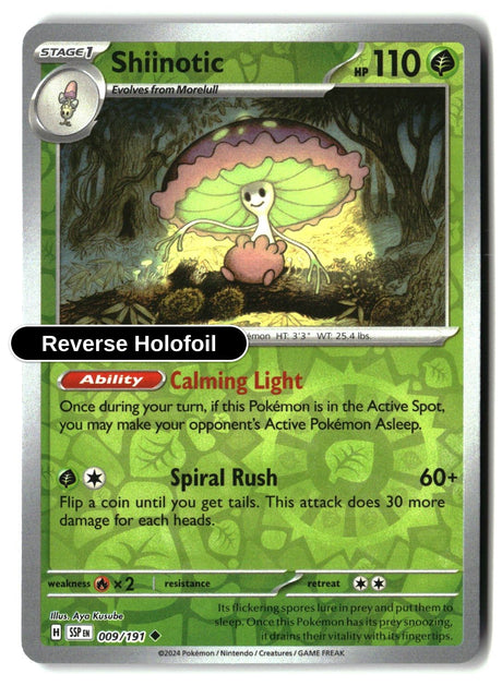 Shiinotic - 009/191 - [SSP - SV08: Surging Sparks] - Reverse Holofoil