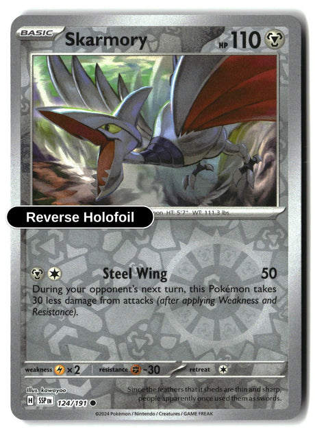 Skarmory - 124/191 - [SSP - SV08: Surging Sparks] - Reverse Holofoil