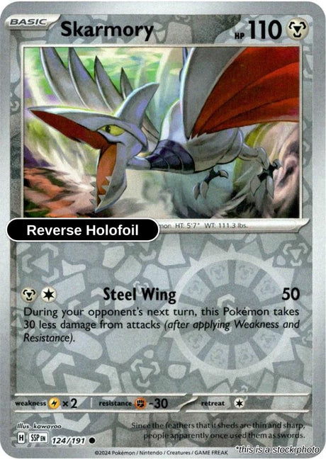 Skarmory - 124/191 - [SSP - SV08: Surging Sparks] - Reverse Holofoil
