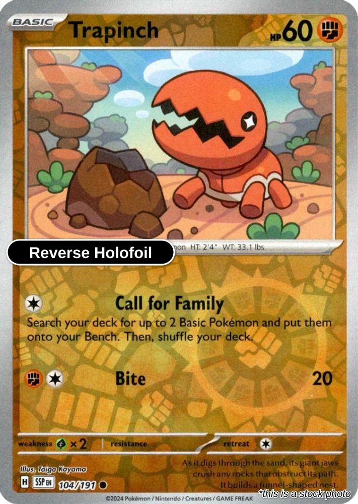 Trapinch - 104/191 - [SSP - SV08: Surging Sparks] - Reverse Holofoil