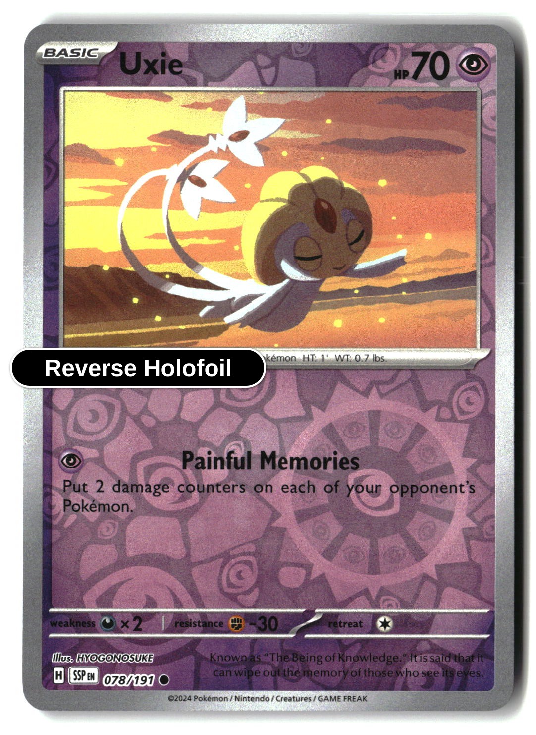 Uxie - 078/191 - [SSP - SV08: Surging Sparks] - Reverse Holofoil