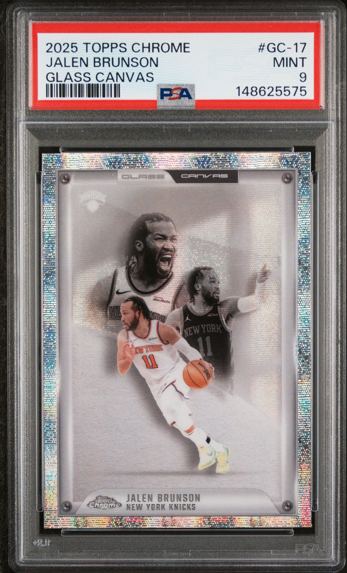 Jalen Brunson 2025-26 Topps Chrome Glass Canvas #GC-17 PSA 9