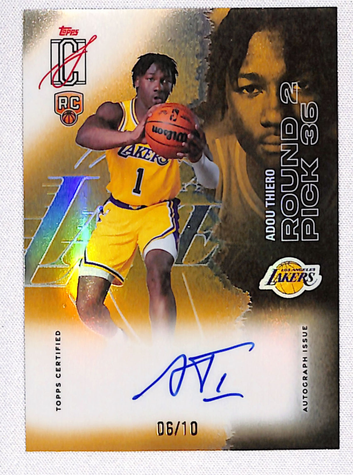 Adou Thiero 2025-26 Topps Signature Class Rookie Chrome Auto Gold /10 #RCC-AT