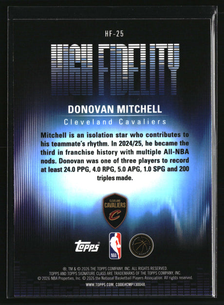 Donovan Mitchell 2025-26 Topps Signature Class High Fidelity #HF-25