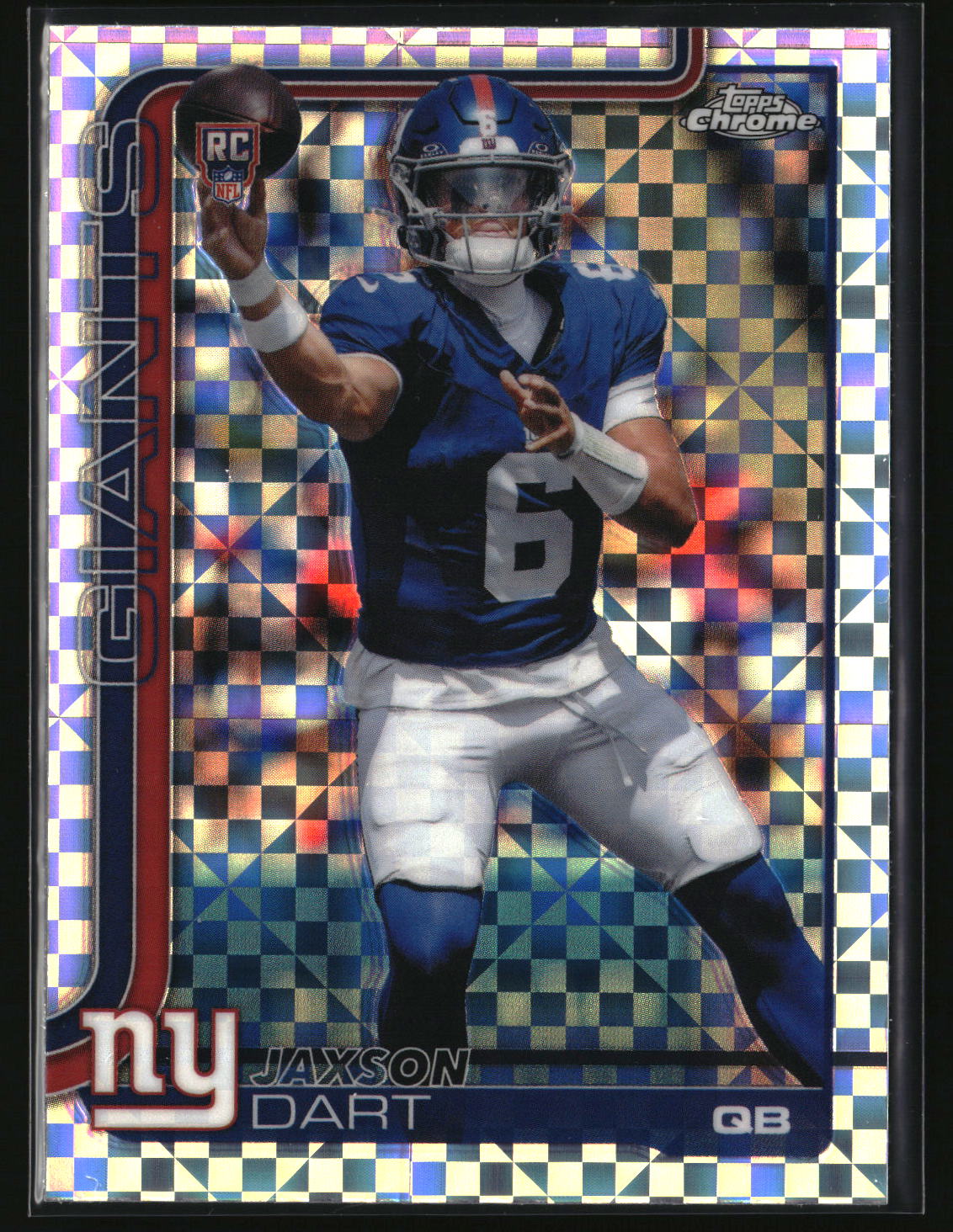 Jaxson Dart 2025 Topps Chrome X-Fractor #306