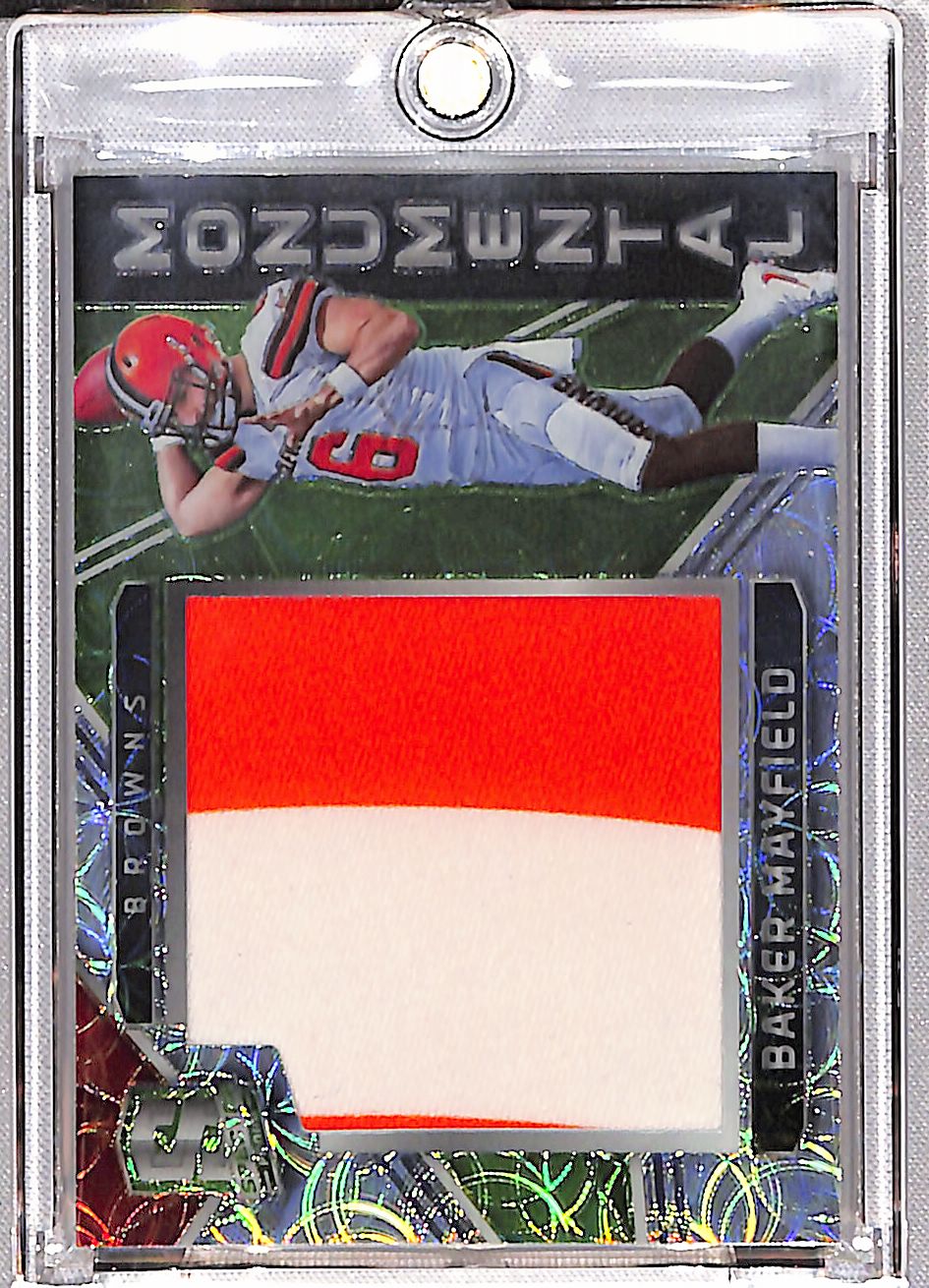 Baker Mayfield 2018 Panini Spectra Monumental Memorabilia Neon Green #3 #/50