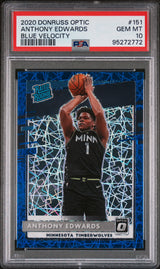 Anthony Edwards 2020-21 Donruss Optic Blue Velocity #151 PSA 10