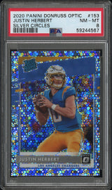 Justin Herbert 2020 Donruss Optic Silver Circles #153 #/125 PSA 8