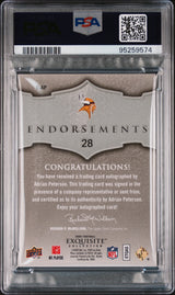 Adrian Peterson 2009 UD Exquisite Collection Endorsements #E-AP #/25 PSA 9
