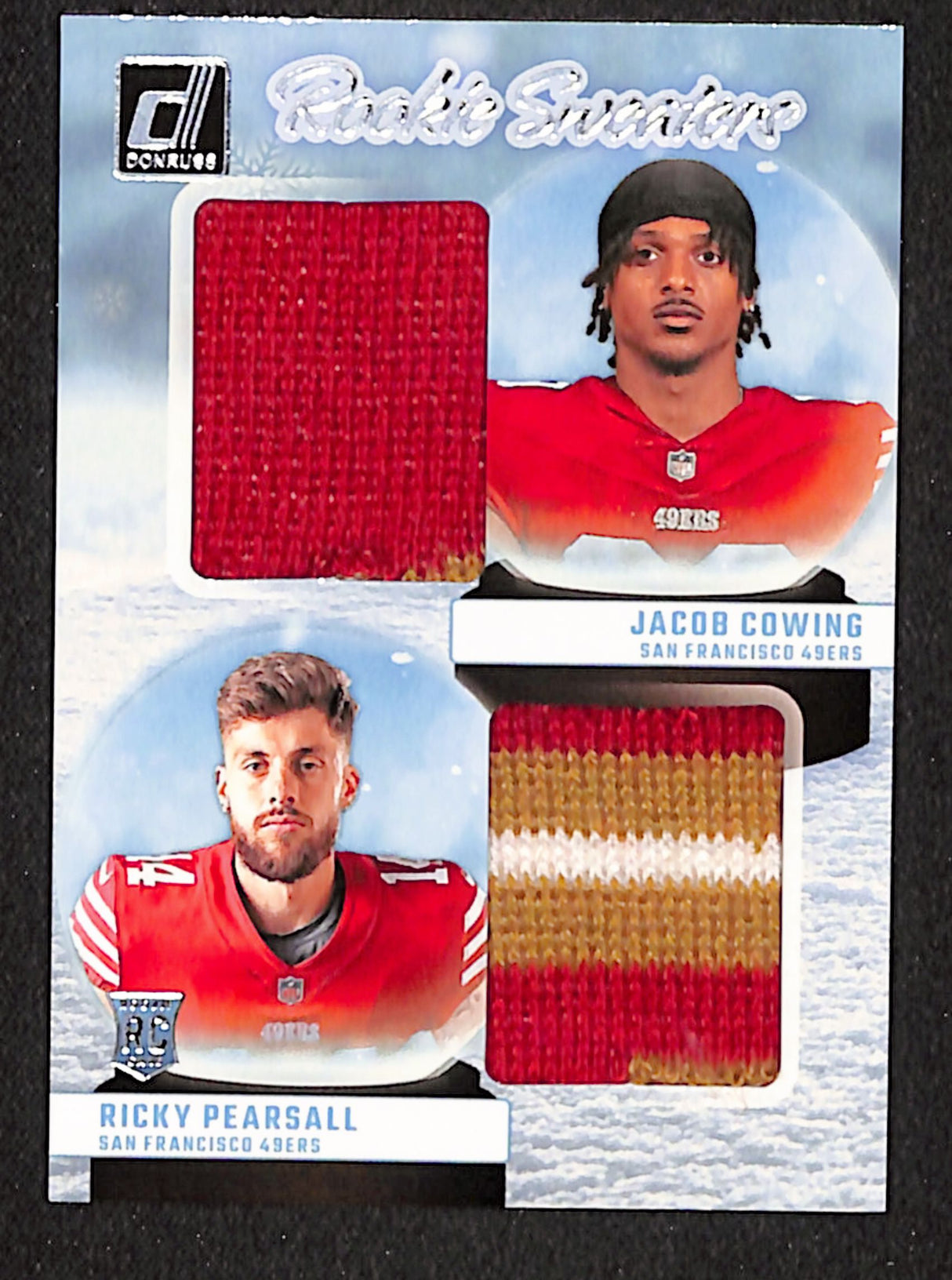 Jacob Cowing / Ricky Pearsall 2024 Donruss Rookie Holiday Sweater Duals #RHD-SF