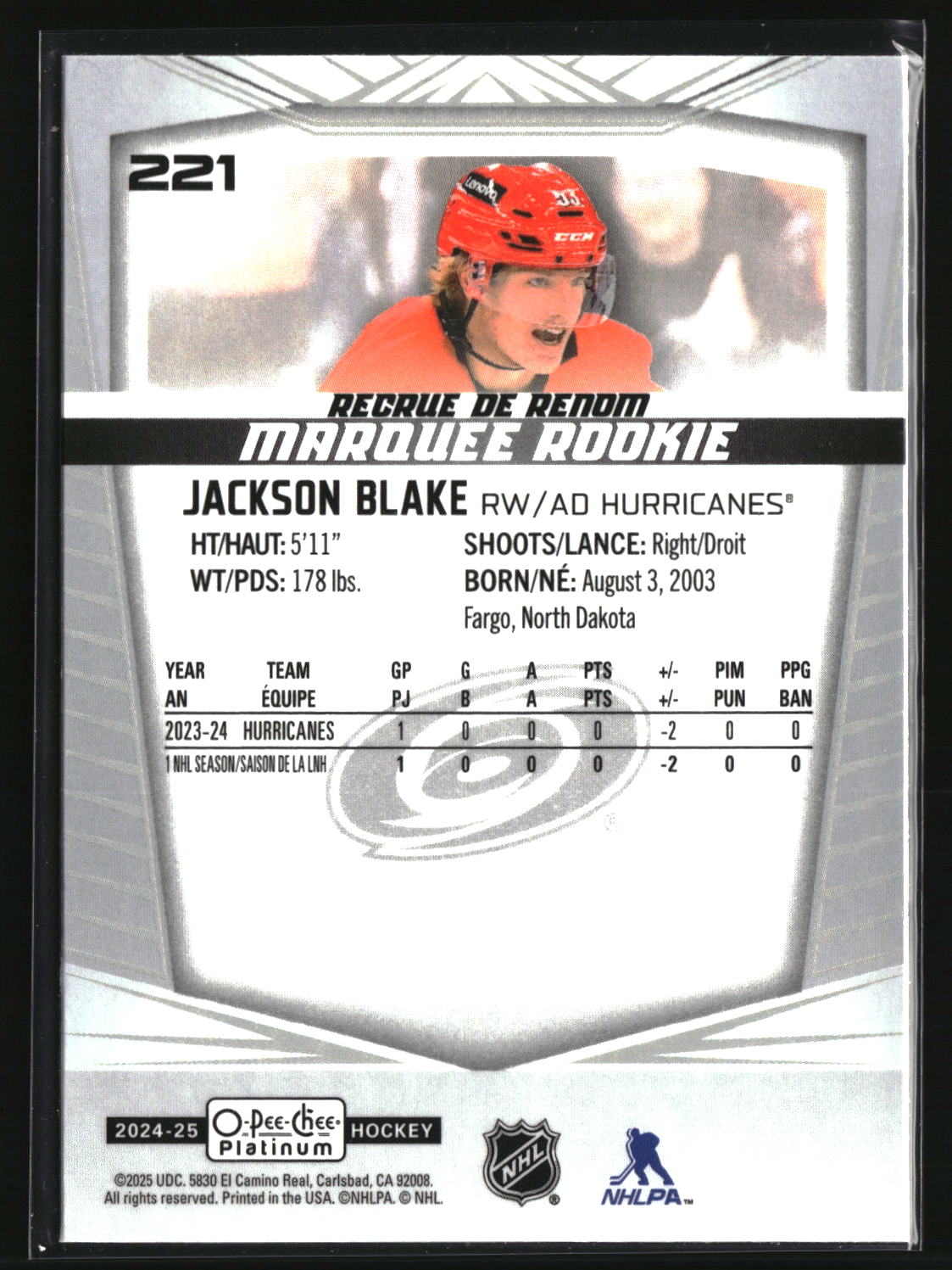 Jackson Blake 2024-25 O-Pee-Chee Platinum #221