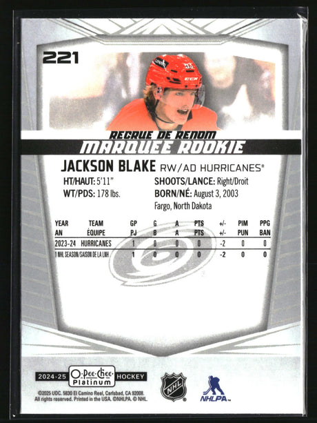 Jackson Blake 2024-25 O-Pee-Chee Platinum #221