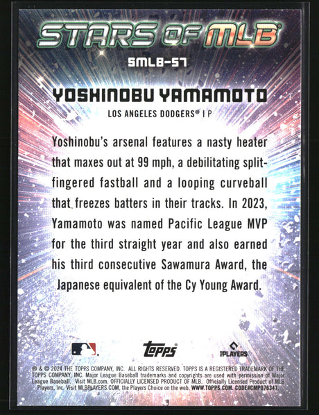 Yoshinobu Yamamoto 2024 Topps Stars of MLB #SMLB-57