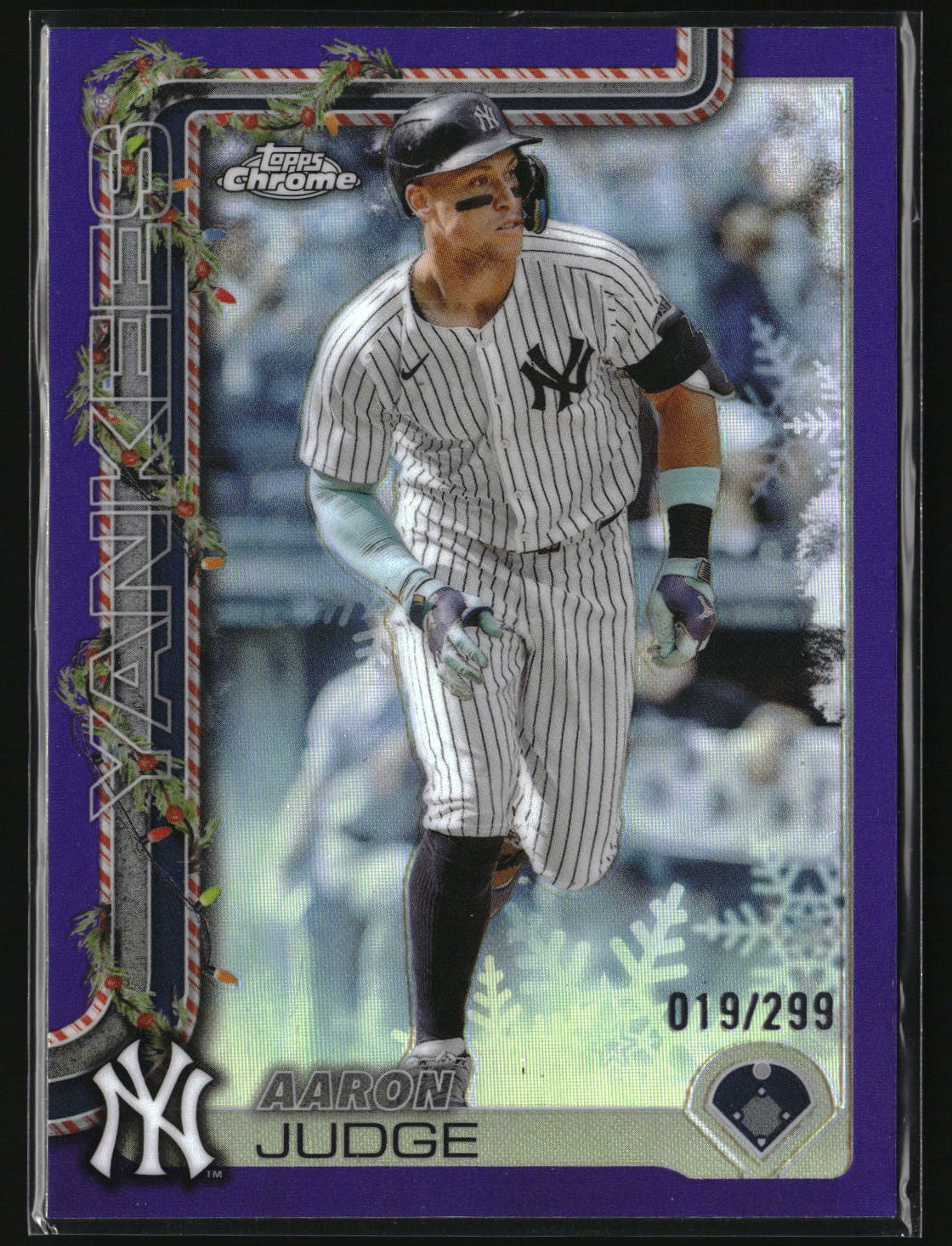 Aaron Judge 2025 Topps Holiday Chrome Purple Refractors #HC161 #/299