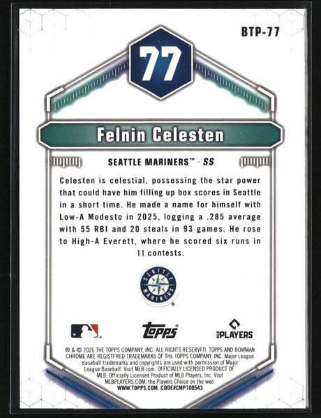 Felnin Celesten 2026 Bowman Bowman Scouts' Top 100 #BTP-77