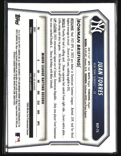 Esteban Mejia 2026 Bowman Chrome Prospects #BCP-79