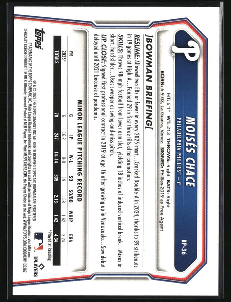Moisés Chace 2026 Bowman Prospects #BP-36