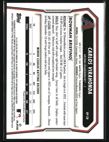 Carlos Virahonda 2026 Bowman Prospects #BP-28