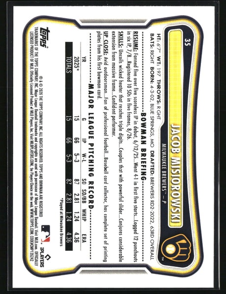 Jacob Misiorowski 2026 Bowman #35