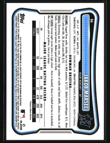 Jakob Marsee 2026 Bowman #86