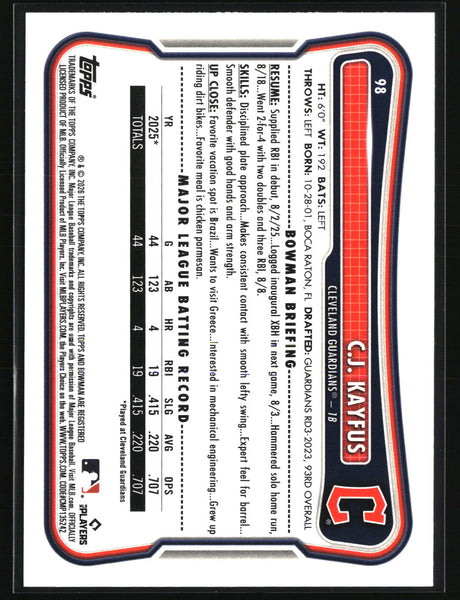 C.J. Kayfus 2026 Bowman #98