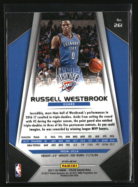Russell Westbrook 2017-18 Panini Prizm Prizms Silver #261