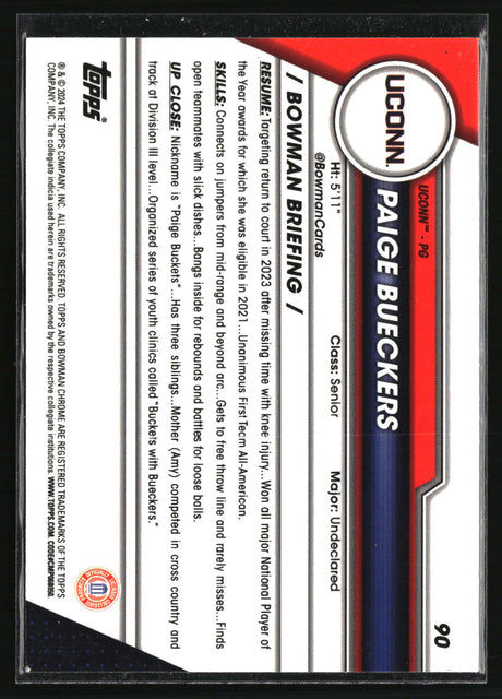 Paige Bueckers 2023-24 Bowman University Chrome #90