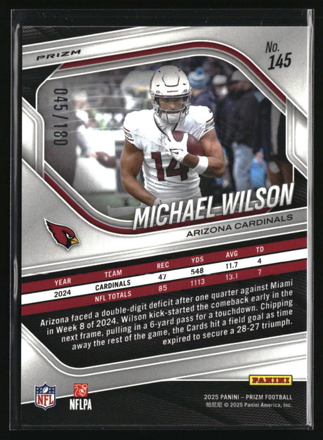 Michael Wilson 2025 Panini Prizm Pigskin #145 #/180