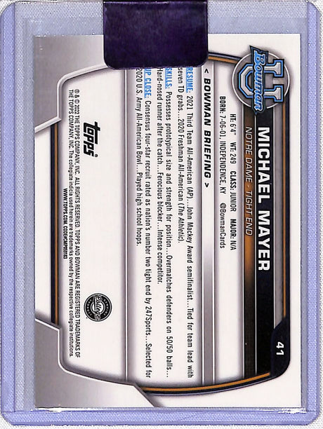 Michael Mayer 2022 Bowman University Chrome #41
