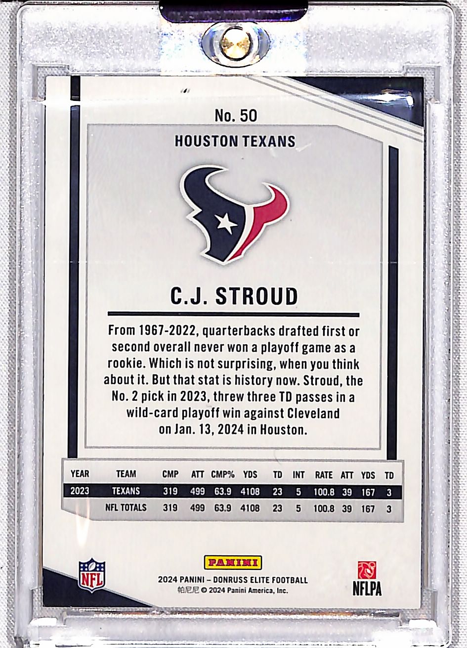 C.J. Stroud 2024 Donruss Elite Status Sparkle #50 #/299