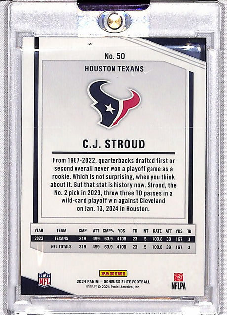 C.J. Stroud 2024 Donruss Elite Status Sparkle #50 #/299
