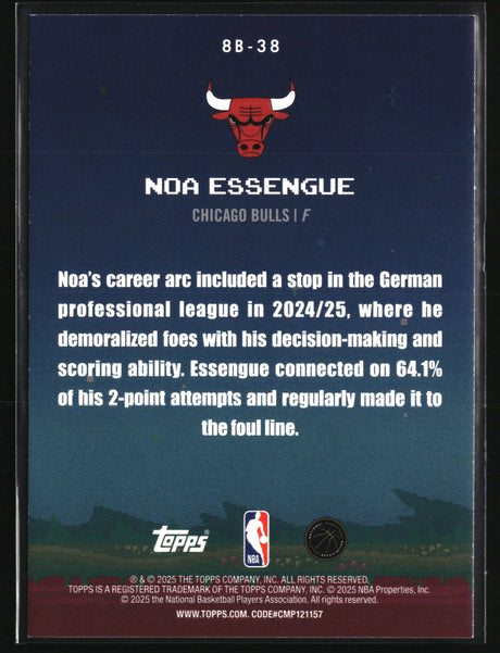 Noa Essengue 2025-26 Topps 8-Bit Ballers #8B-38