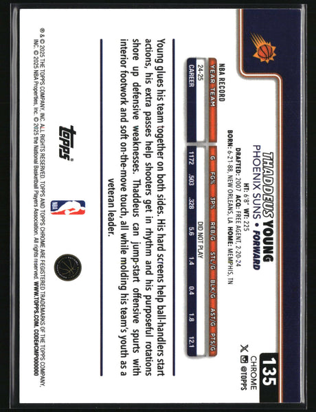 Thaddeus Young 2025-26 Topps Chrome Pulsar Refractor #135