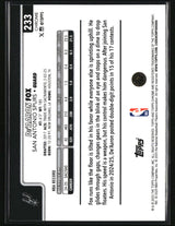 De'Aaron Fox 2025-26 Topps Chrome Basketball Refractor #233