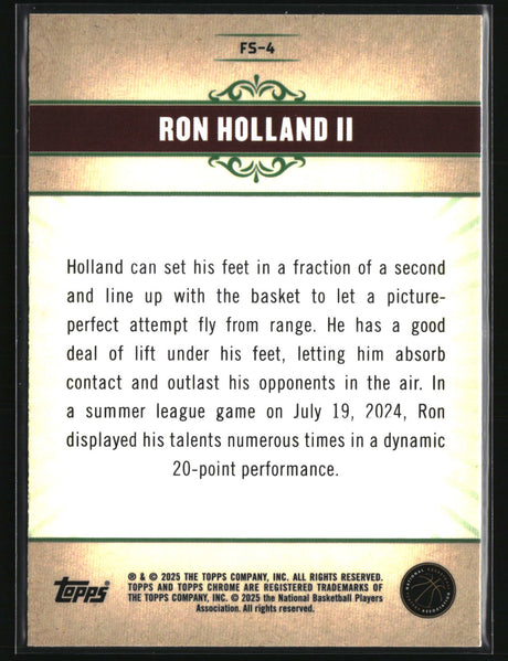 Ron Holland II 2024-25 Topps Chrome Fresh Start Pink Refractor #FS-4