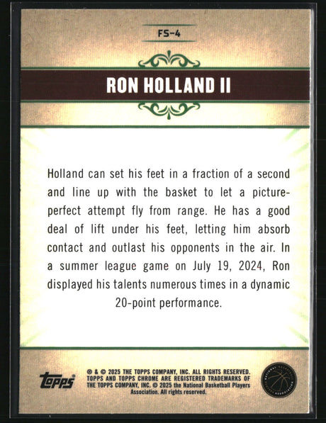 Ron Holland II 2024-25 Topps Chrome Fresh Start #FS-4