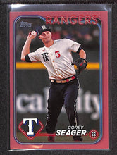 Load image into Gallery viewer, Corey Seager 2024 Topps Series 1 Mother&#39;s Day Hot Pink /50 #150
