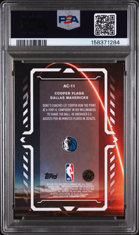 Cooper Flagg 2025-26 Topps Chrome Activators #AC-11 PSA 9