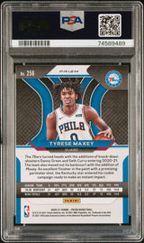 Tyrese Maxey 2020-21 Panini Prizm Green Prizms #256 PSA 10