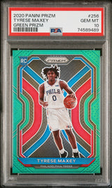 Tyrese Maxey 2020-21 Panini Prizm Green Prizms #256 PSA 10