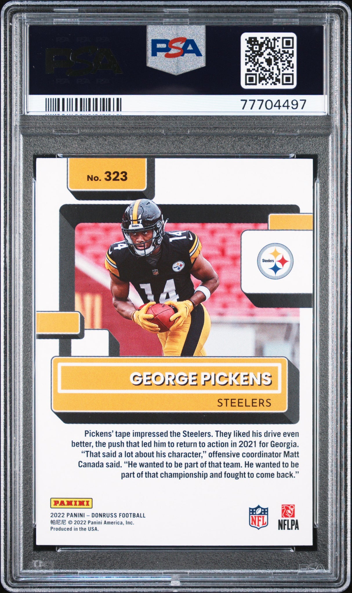 George Pickens 2022 Donruss #323 PSA 9