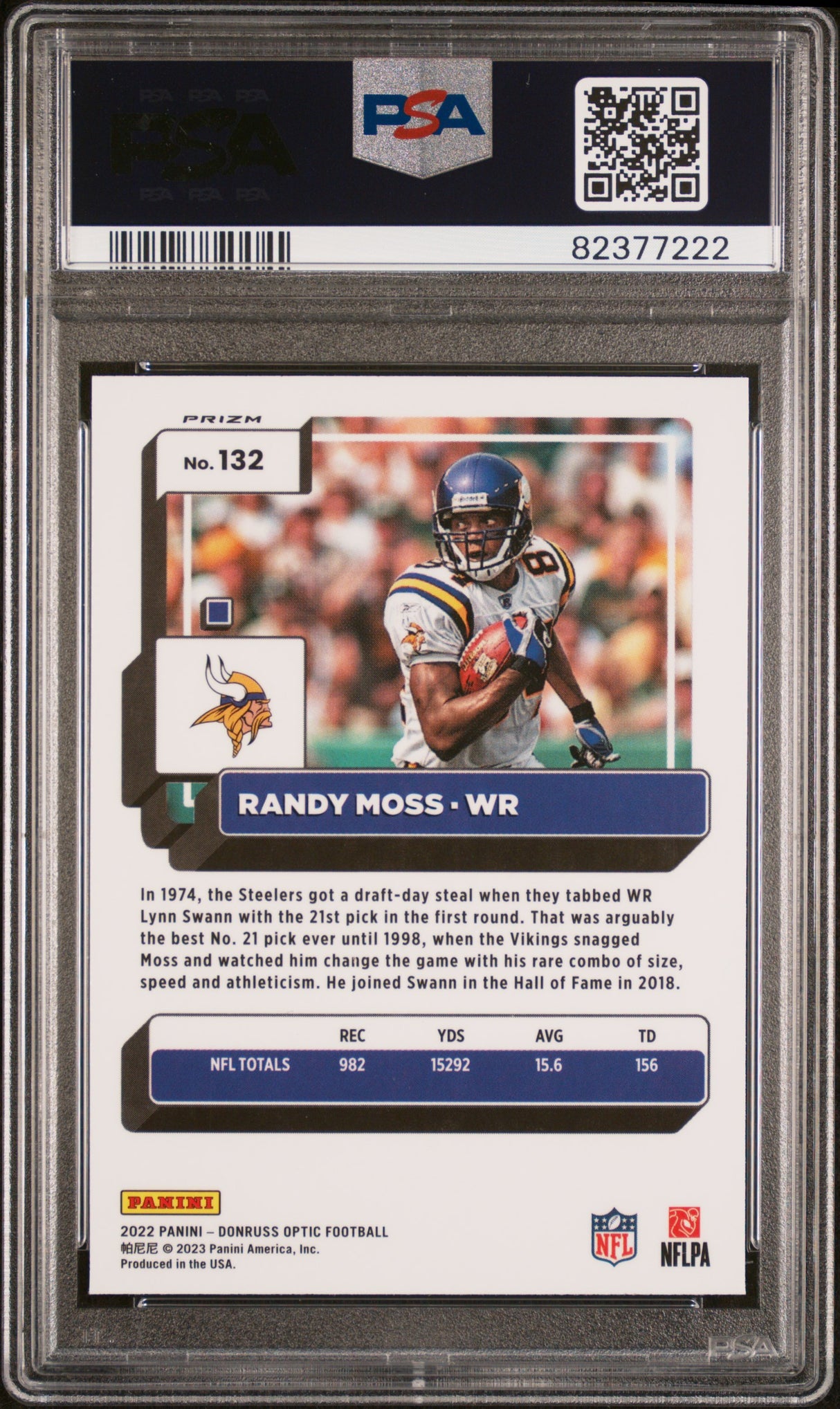 Randy Moss 2022 Donruss Optic Stars #132 PSA 8