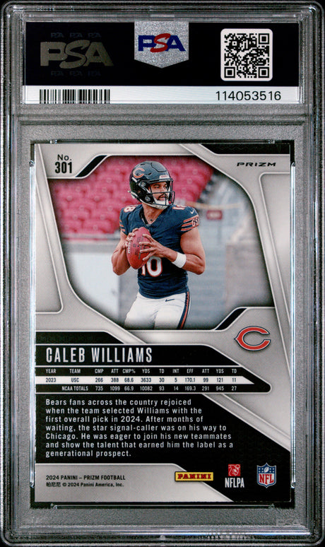 Caleb Williams 2024 Panini Prizm Silver #301 PSA 9