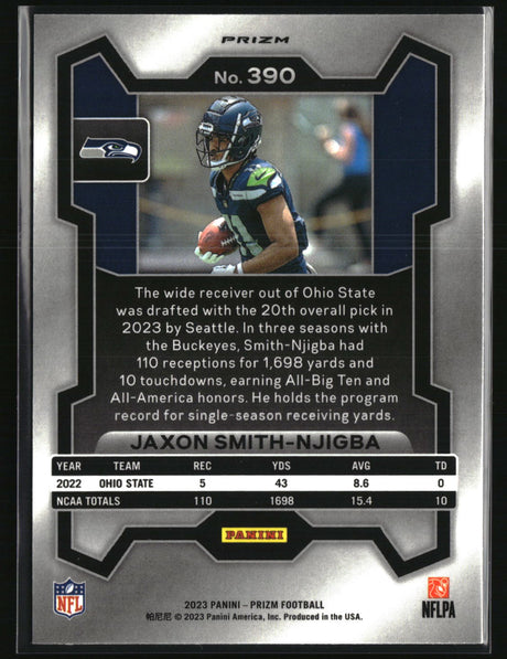 Jaxon Smith-Njigba 2023 Panini Prizm - Red White and Blue #390